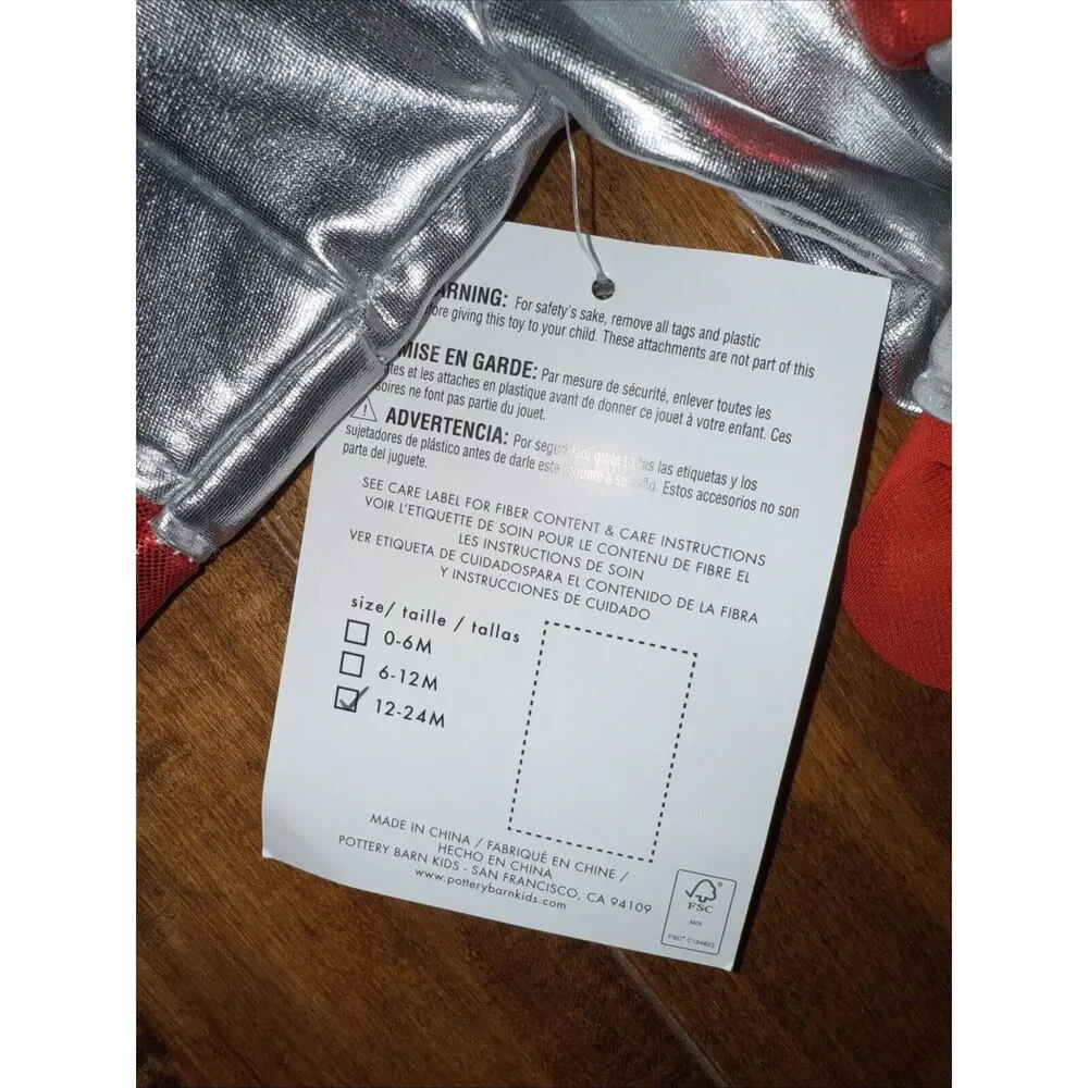 NWT Pottery Barn Kids ASTRONAUT Halloween Costume Space Suit Size 12-24 Months